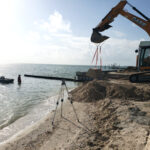 Sandsavers being installed in the Gulf of Mexico