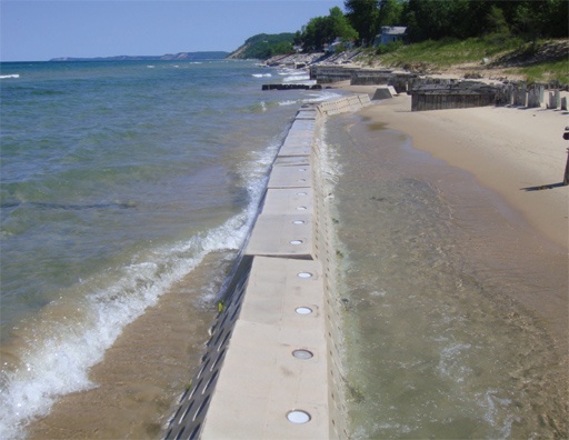 lake Michigan Sandsaver Beach Erosion Solution Installation