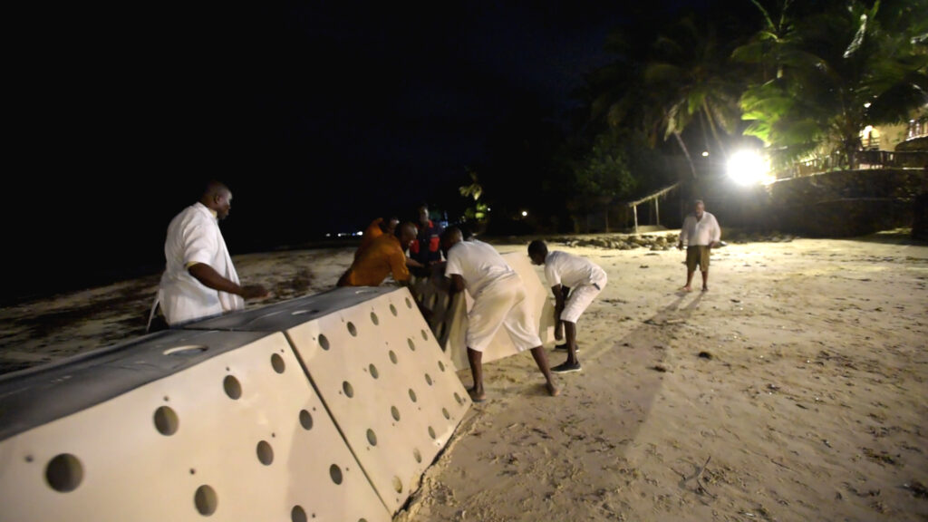 Indian Ocean Beach Being Saved from Beach Erosion by Sandsavers.  